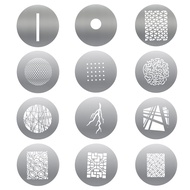 12-Pcs Round GOBO Kit, 66mm Metal Plate with Different Patterns Works with Spotlight Attachment and