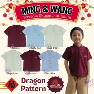 KEMEJA Mooi 1-10 Years Ming Shirt &amp; Wang Pocket Shirt CNY/Chinese New Year Dragon Shirt 2024/Cheongsam Dragon Shirt/Lunar New Year CBKS
