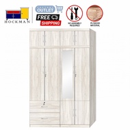 5 Feet Wardrobe Cupboard Whitewash Mirror 22679 Furniture Almari Baju Bilik 5 Kaki Siap dipasang B