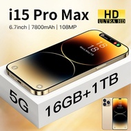 i15 Pro Max Smartphone 6.7 inch Full Screen Face ID 16GB+1TB Mobile Phones Global Version 4G 5G Cell Phone