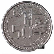 【滿300出貨】滿30 新加坡50分 樟宜機場塔台23mm亞洲外國硬幣外幣錢幣真幣