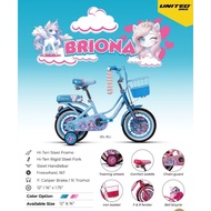 SEPEDA ANAK PEREMPUAN 12 16 18 INCH UNITED BRIONA ADA KERANJANG