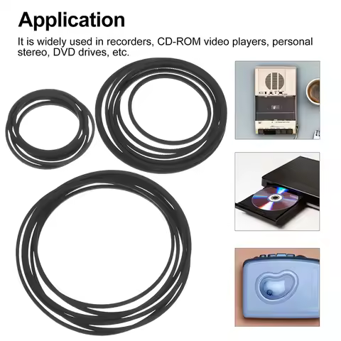 60Pcs Recorder Belts Rubber Cassette Player Drive Belts Replacement for Tape Recorder Cassette Deck 