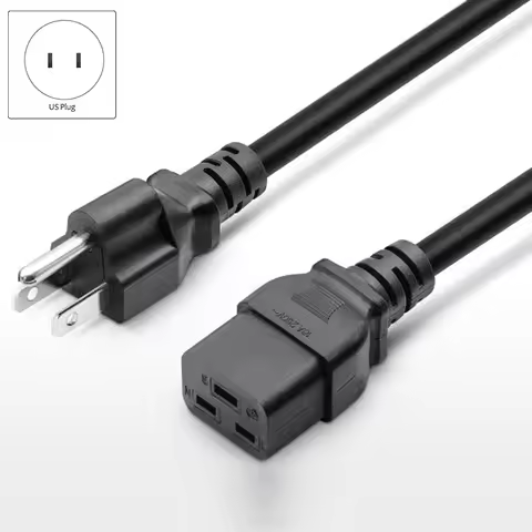 US Nema 5-15P TO C19 AC Power Extension Cable Cord Nema 5-15P to IEC 320 C19 Power Cord(US Plug,1M) 