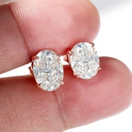 Smyoue Rose Gold 1-4CT Oval Cut Moissanite Stud Earrings for Women Girls Jewelry Lab Diamond Classic