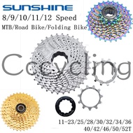 SUNSHINE Road/MTB/Folding Bike HG Cassette 8/9/10/11/12 Speed Cassette 11-25/28/32//36//40/42/46/50/52T Bicycle Flywheel Steel  Cassette Freewheel for Shimano SRAM cassette 8 speedcassette 11 speed cassette 9 speed cassette 10 speed