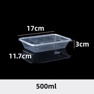 กล่องพลาสติกทรงเหลี่ยม（ใส） กล่องข้าวเดลิเวอรี่ 500 / 650 / 750 / 1000 มล (แพ็ค300 กล่อง) กล่องข้าวเข