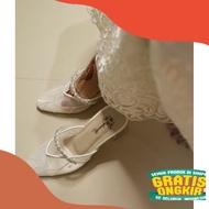 Azwa white party shoes with 3cm heels and glass heels/ New 10 10