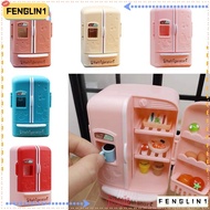 FENGLIN Miniature Fridge Refrigerator, Simulation Craft Fridge Refrigerator Model, Mini Plastic 1:12 Kitchen Furniture Toy Doll House Accessories