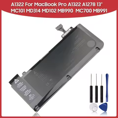 63.5Wh New Replacement Battery A1322 For MacBook Pro A1278 2009-2012 13" MC101 MD314 MD102 MB990 MC7