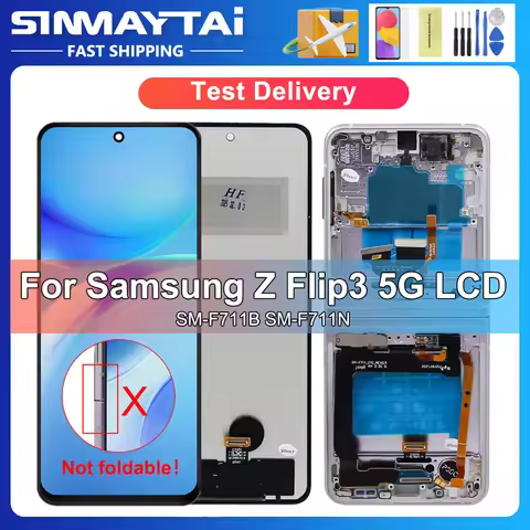 Tested Z Flip3 5G SM-F711B F711N F711U F711W For Samsung For Z Flip3 LCD Display Touch Screen Digiti