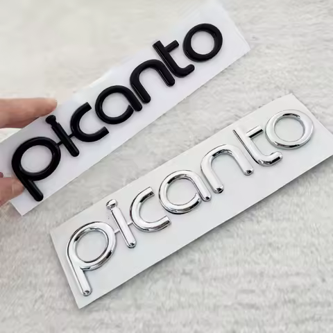D ABS Picanto Letter Emblem Badge Car Rear Trunk Tailgate Logo Sticker Decal Exterior Modification A