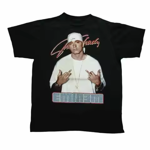 Vintage HEAVY METAL Eminem Slim Shady Hip Hop Rap T Shirt 2000s Black Reprint Gi