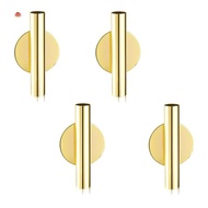 4Pcs Wall-Mounted Flower Tube Wall Metal Vase Decoration Stand Dry Vase Stand for Displaying Flower Decoration,Gold
