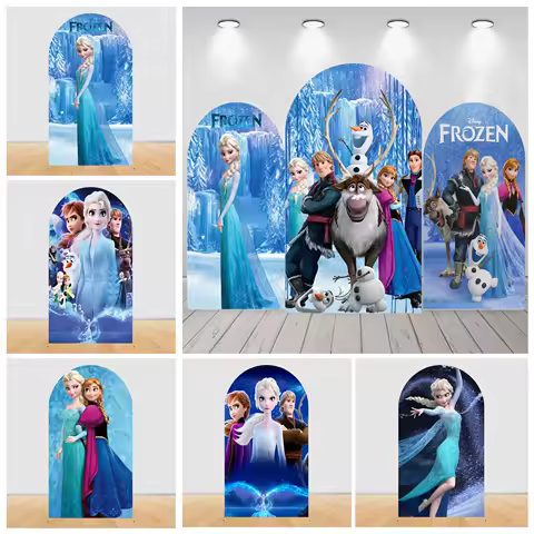 Frozen Elsa Arch Cover Photography Background Snowflake Princess Elsa Anna Baby Shower Birthday Part