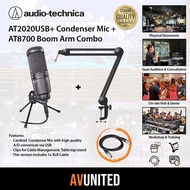 Audio Technica AT2020USB+ Condenser Microphone + AT8700 Microphone Boom Arm Stand