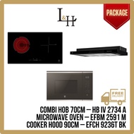 [BUNDLE] Induction Radiant Combi Hob 70cm and Semi Integrated Hood 90cm and Microwave Oven 60cm