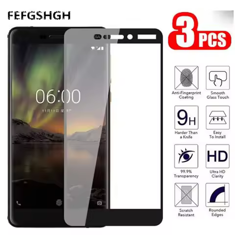 Full Cover Tempered Glass Case For Nokia 2 3 5 6 7 Plus 8 9 2.1 3.1 5.1 6.1 7.1 8.1 X5 X6 X7 Screen 