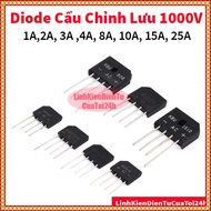 Diode Bridge Rectifier 1A, 2A, 3A, 4A, 8A, 10A, 1000V Dip 4 Pin, DB107, 2W10, KBP210, KBP310, KBP410