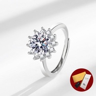 (With Gra Certificate) Hot Sale SUNFLOWER Moissanite Eight Hearts and Eight Arrows 2 Karat Ring