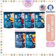 Gerber Baby Yogurt Melt Fruit & Veggie Melts 28g 8 months + Biscuits USA Baby Food Makanan Bayi Snek