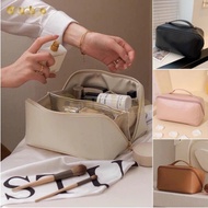Organ pillow makeup bag Cream leather makeup bag Large capacity travel bag