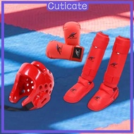 [CUTICATE] Taekwondo Sparring Gear Set with Shin Guards Footgear for Taekwondo Sparring