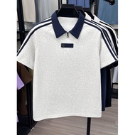 Preppy Style Striped Short-Sleeved POLO Shirt Men Summer American Half-Sleeved Top Clothes Street We