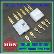 Large 6 pin motorcycle socket connector - large 6 pin connector sold per set