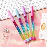 Acfun 4pcs Fairy Stick Ballpoint Pen Glitter Liquid Sand Pen Bling Rainbow Dynamic Crystal Ball Pen 