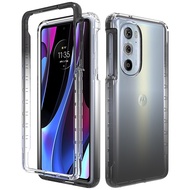 Moto Edge 30 Pro 20 Pro 20 Lite 20 Fusion Armor 2in1 High Transparency Bumper Shockproof 360 Heavy Duty Hybrid Protect Phone Case