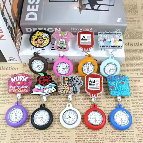 Resin book nurse uniform PVC nurse doctor badge scroll hospital medical FOB pocket watch clock