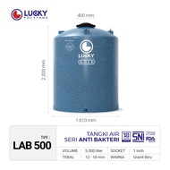 tangki / toren air antibakteri lucky 5000 liter (lab 500) - biru granite
