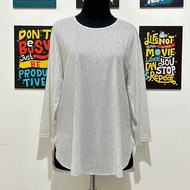 GET FASHION - Kaos oversize lengan 7/8 / Kaos wanita jumbo / Kaos oversize slit BLUS KAOS POLOS