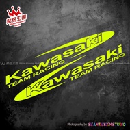 1 pair For Kawasaki Team Racing motorcycle motor bike Waterproof Reflective Sticker Decals 09