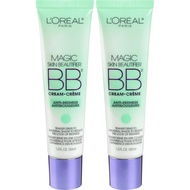 L'Oréal Paris Makeup Magic Skin Beautifier BB Cream Tinted Moisturizer, Anti-Redness, 1 fl oz, 2 Cou
