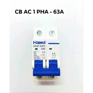 Aptomat HAWD circuit breaker - CB AC 63A. Safety circuit breaker.