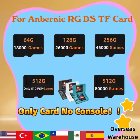 TF Card for Anbernic RG DS Popular Classic Retro Game PSP PS2 3DS Android 14 Portable Handheld 512G 
