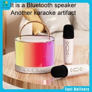 LanLan Wireless Speaker Portable Microphone Karaoke Machine LED Speaker With Carrying Handle For Home Kitchen Outdoor Travelling