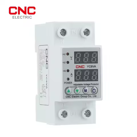 CNC YC6VA Dual LED Display 230V Din Rail Adjustable Over Under Voltage Current Protective Device Pro