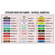 (Bukan Sulam) Custom Sticker Name Tag Iron On Fabric - Sekolah  Label Tag Malay Jawi Chinese