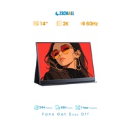 ZSCMALL Portable Monitor 14'' 2K 2560x1440 QHD USB-C3.0 Type C/HDMI IPS Monitor For Office/Student/S