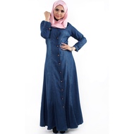 JF Fashion Jemmica Denim Jean Muslimah Jubah Dress - F5604 DarkBlue