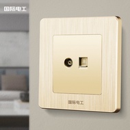 International Electrician Type 86 Concealed TV Closed Circuit Wired Panel Network Cable Socket Two-i