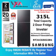 [ Save 4.0 ] Samsung 315L Refrigerator 2 Door/Peti Ais 2 Pintu Inverter  (RT31CG5022B1) Peti Ais/Pet