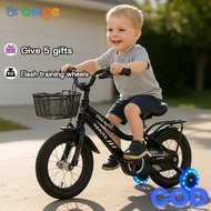 Basikal Budak Saiz 12/16" Inch Bicycle Kids 3 tahun Rubber Auxiliary Wheels Learning bicycle Aged2-4