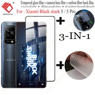 (3 In 1)Xiaomi Black Shark 5/Black Shark 5 Pro ฟิล์มกระจก ฟิล์มกันรอยโทรศัพท์ ฟิล์ม ฟิล์มกล้อง ฟิมล์กล้อง ฟิล์มติดกล้อง ฟิล์มหลัง ฟิมหลัง