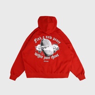 Epidemic Hoodie Double Zipper [BOXY FIT] 330 Gsm Finding Red Hoodie Boxy Hoodie Oversized
