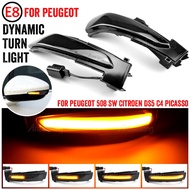 2 Pcs Dynamic LED Rearview Mirror Indicator Turn Signal Light 6325J4 6325J5 For Peugeot 508 for Citr