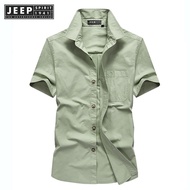 Jeep Spirit 1941 estd Casual Fashion Cotton Short sleeved Shirt for Men Home Daily Fashion Top for M
